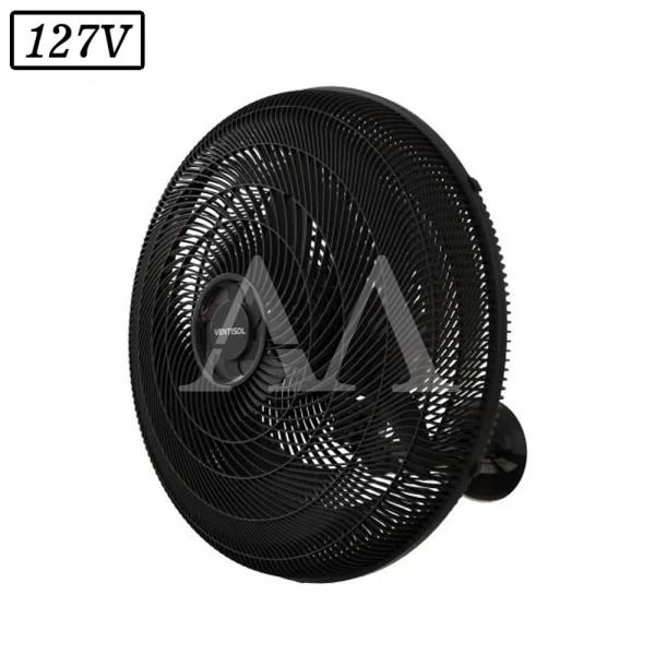 VENTILADOR VENTISOL NEW OSCILANTE PAREDE 50CM 3 PAS 127V PRETO