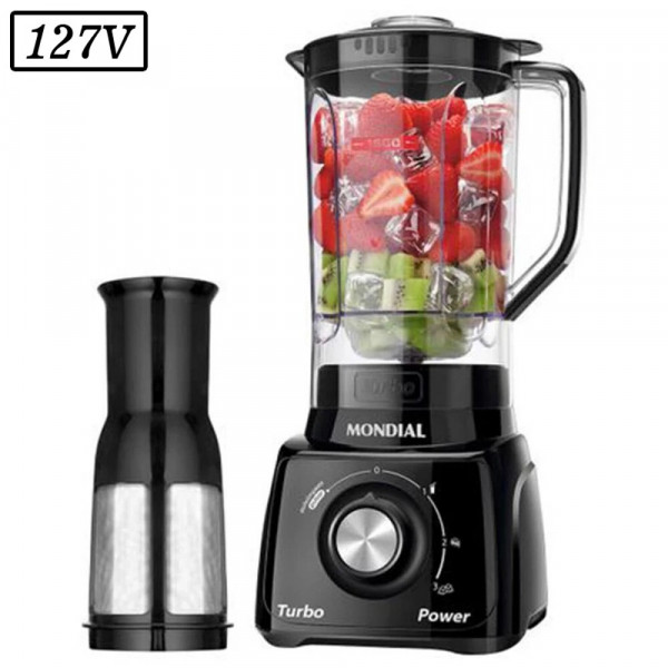 LIQUIDIFICADOR MONDIAL L-99 FB 3 VEL 127V PRETO